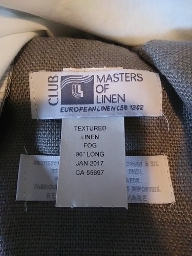 Restoration Hardware Textured Belgian Linen Drapery Grey 96" x 99" French Pleat - Picture 3 of 10