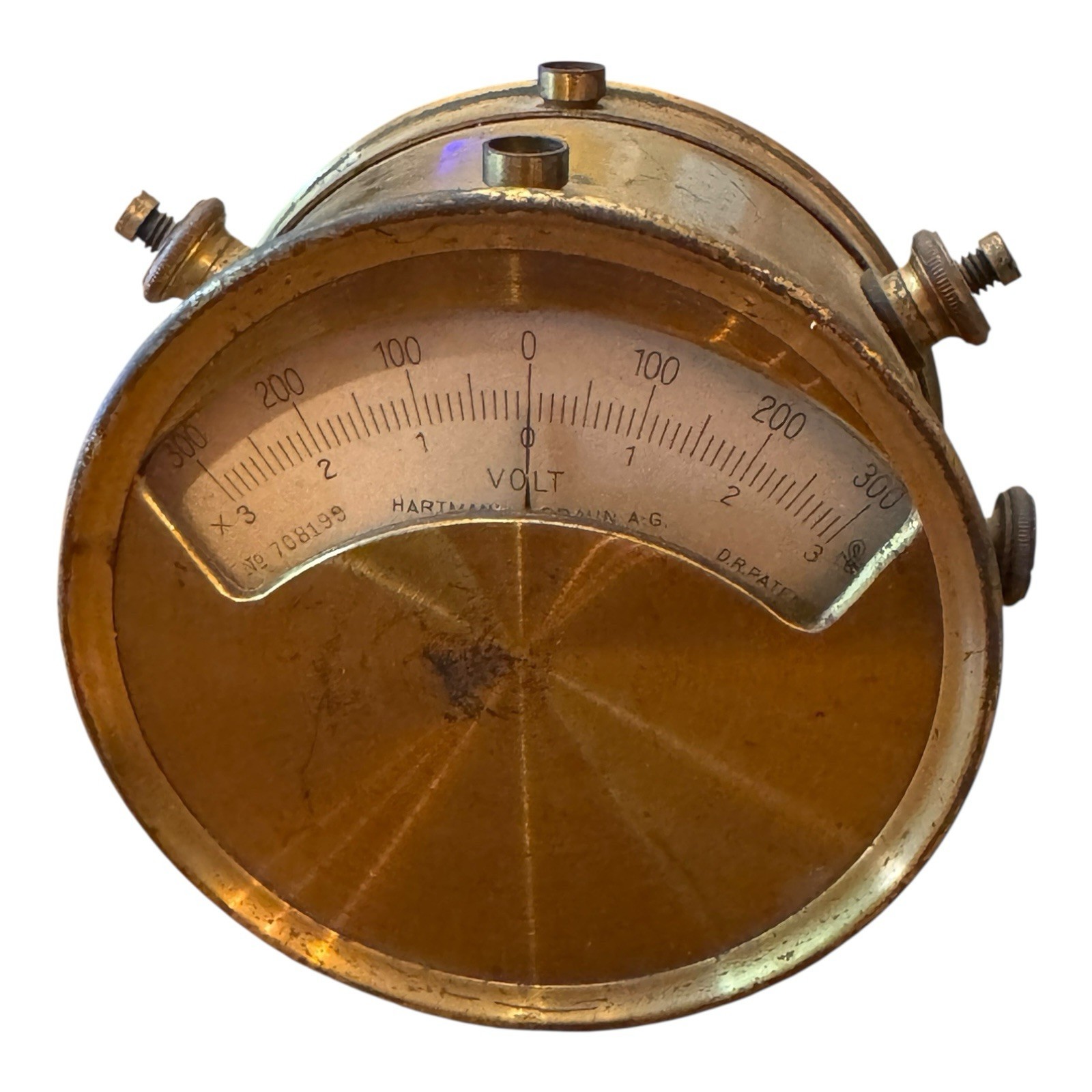 Circa 1900 Hartmann Braun Frankfurt Brass Voltmeter Antique German Meter