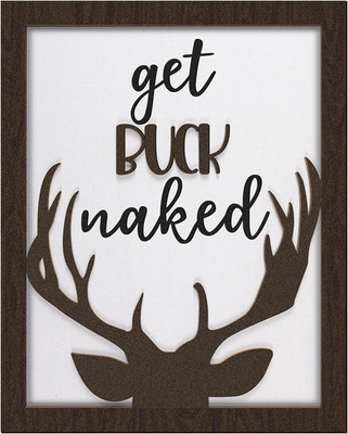 Get Buck Naked Sign for Bathroom Decor Wall Cute and Funny Bathroom Wall Decor w