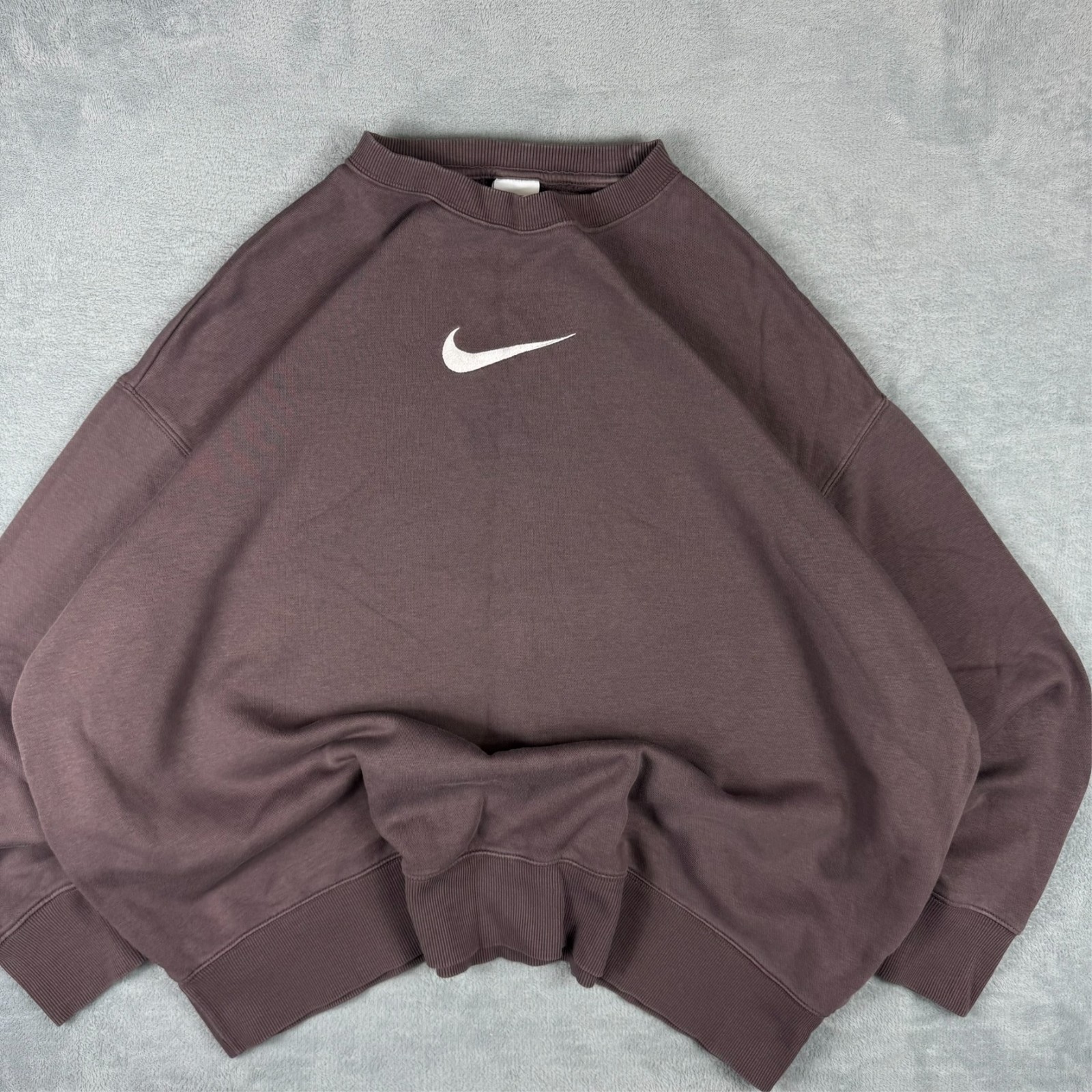 Vintage Nike Brown 2000's Centre Swoosh Oversized XL Pullover Sweatshirt image 3