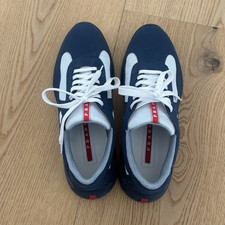 PRADA Herren Sneaker Low Top Schnürung Blau/...