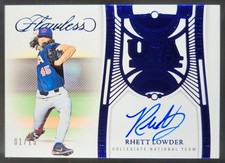 2024 Panini Flawless Rhett Lowder USA Baseball Signatures Sapphire /15 Auto BH5