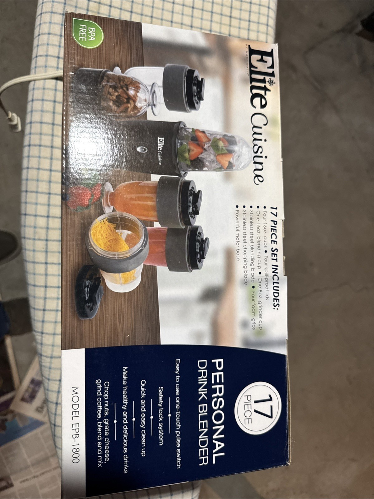 Elite Cuisine Personal Drink Blender 17 Piece Set Model EPB-