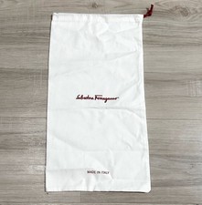 Salvatore Ferragamo Dust Bags canvas Drawstring Pouch 8 x16 White