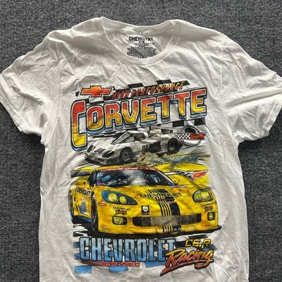 Chemistry T-Shirt Mens Size M White Corvette C6.R Racing Graphic Cotton GM Tee