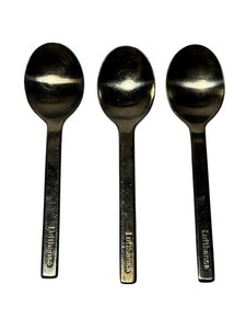 Vintage Lufthansa Airlines Stainless Steel Spoon Set 3 or 1982-1984-1984 5”