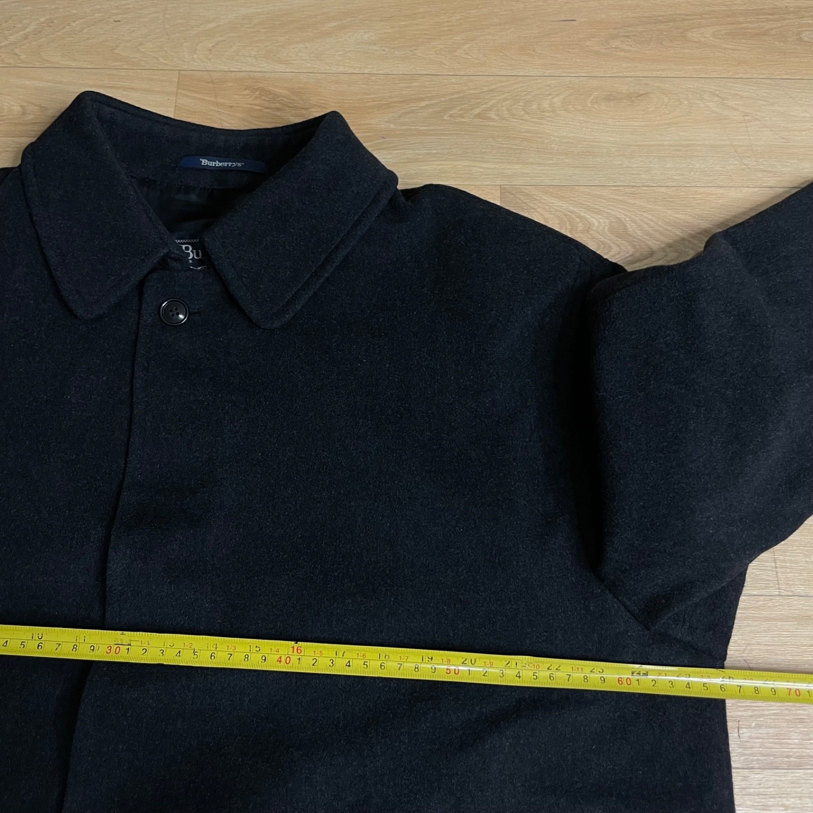 VINTAGE Burberry Trench Coat WINTER jacket VIRGIN WOOL men Black SIZE 40us M thumbnail 17