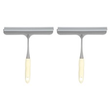 2pcs Shower Squeegee 8.8 Inch Cleaner Tool with Hole for Glass Window, White