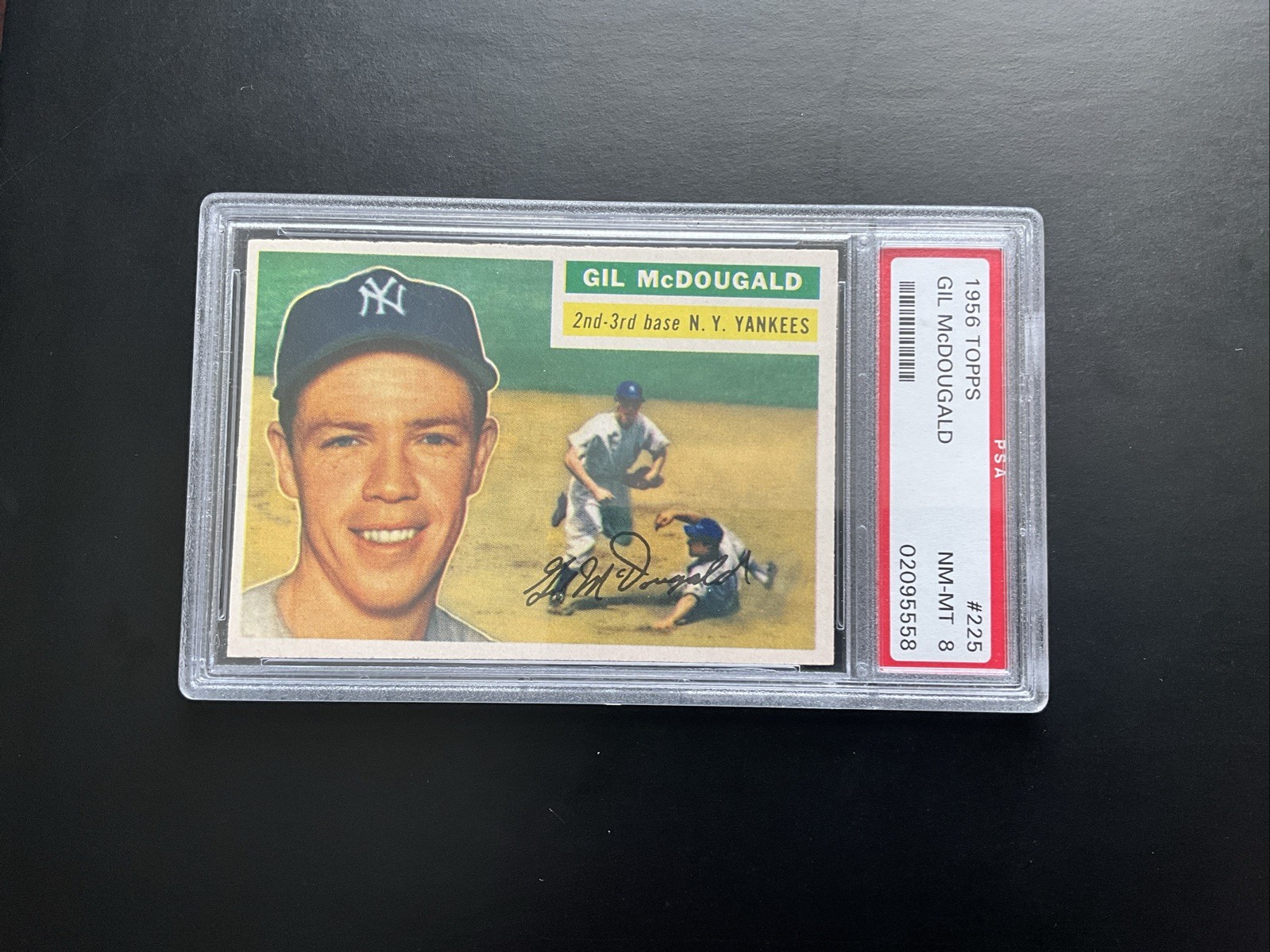 1956 Topps - Gil McDougald #225. PSA NM-MT 8