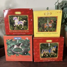 Breyer Carousel Horse Ornaments x4 Prancing Parade Sonata Noble Gem Victorian