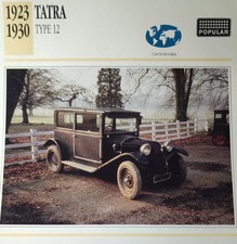 Tatra Car Picture Info Specs Detail Collector Card Original Vintage NOS