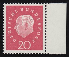 304 Heuss III 20 Pf Seitenrand re. ** postfrisch