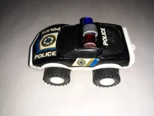 1987 Buddy L Corvette Police 3 Department Black and White Pull Back Car Vintage