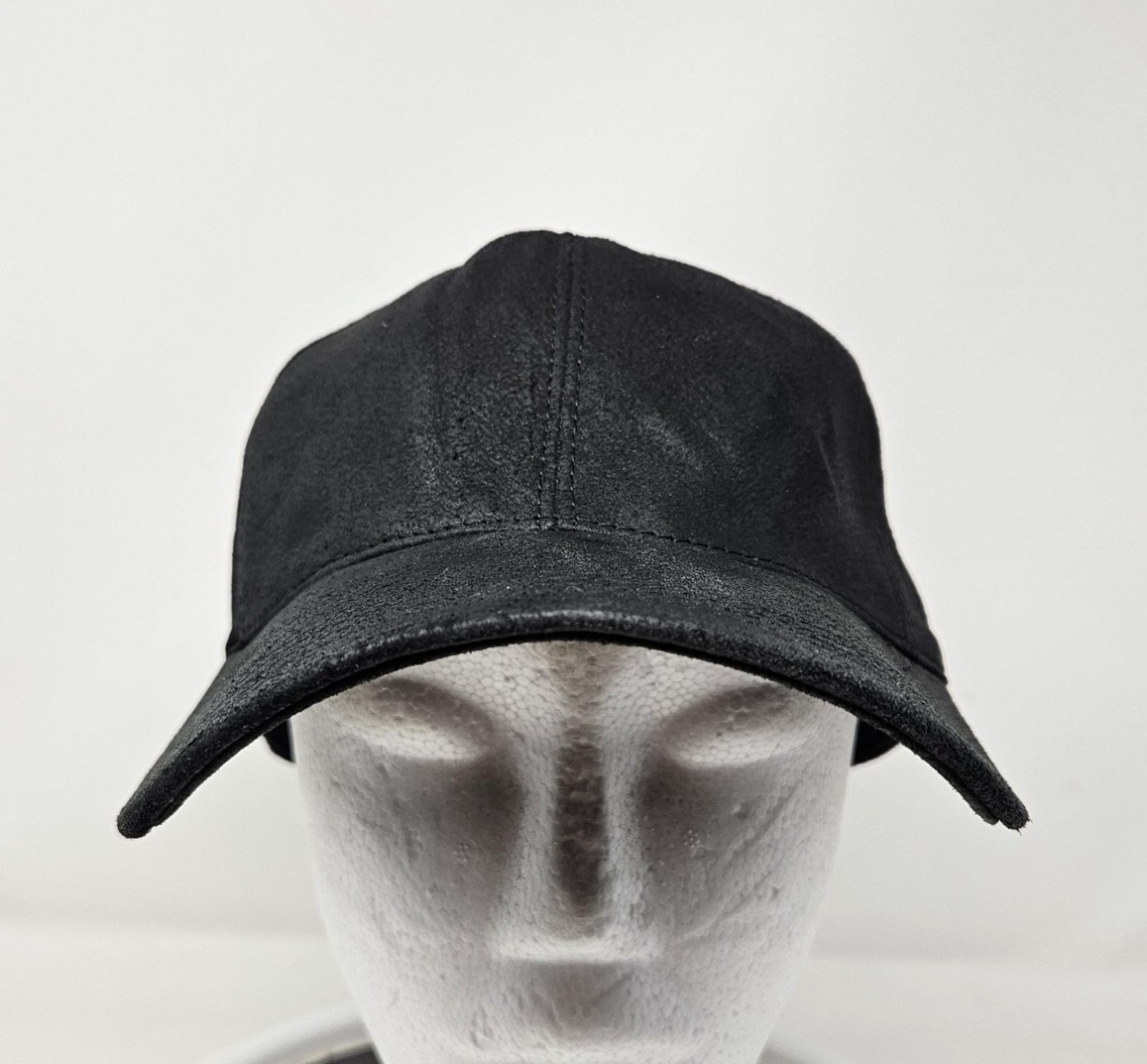Genuine Leather Hat Cap Snap Back Mens Black Baseball 6 Panel Casual Classic