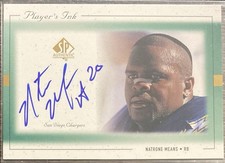 Natrone Means 1999 SP Authentic Player's Ink On-Card Autograph Rookie Chargers. rookie card picture