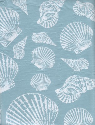 Caribbean Joe Seashell Tablecloth 52x70 PEVA Indoor Outdoor Coastal Beach Decor