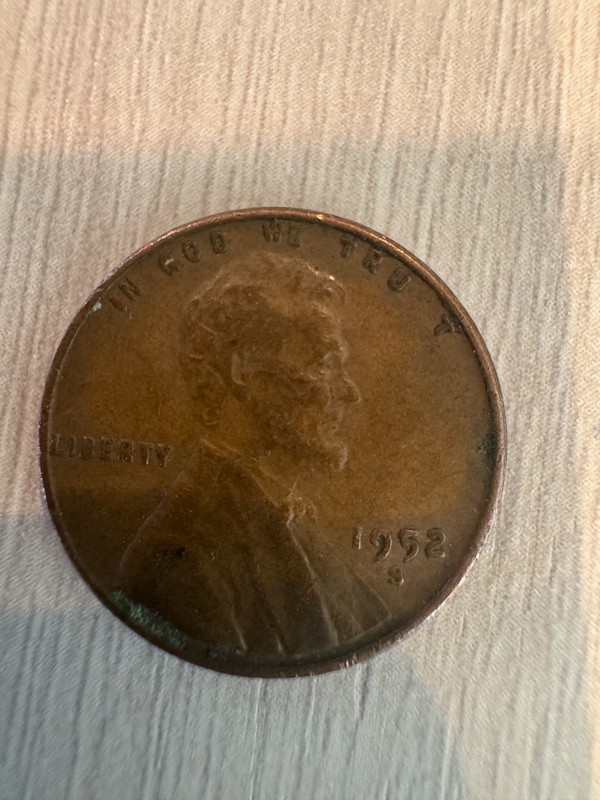 1952-S 1C BN Lincoln Cent good condition, with error on TRUST