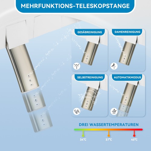 Puluomis Inteligente Smart Bidet Asiento de Inodoro Inodoro Ducha Bidé Asiento Calefacción - Imagen 7 de 33