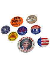 8 Vintage Political Pinback Buttons Campaign Election Pins Various Sizes