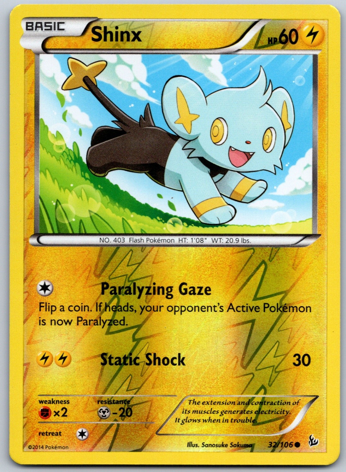 Shinx Reverse Holo Common XY - Flashfire 32/106 NM