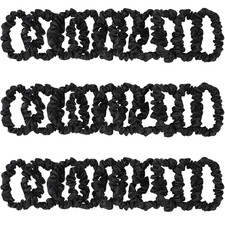 30Pcs Black Satin Hair Scrunchies, Silk Hair Ties for Women Girls Hair Accessori