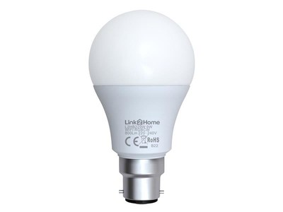 Link2Home - WLAN LED BC (B22) Opal GLS dimmbares Leuchtmittel, weiß + RGB 800 lm 9W