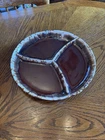 McCoy Vintage Pottery Brown Drip Glaze Divided Serving Dish #7038 12" x 6.5"