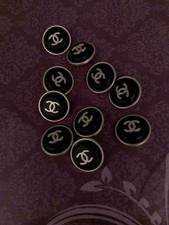 Lot Of ten 22Mm StampedDesigner  Vintage Button Gold ToneChanel 10 BUTTONS