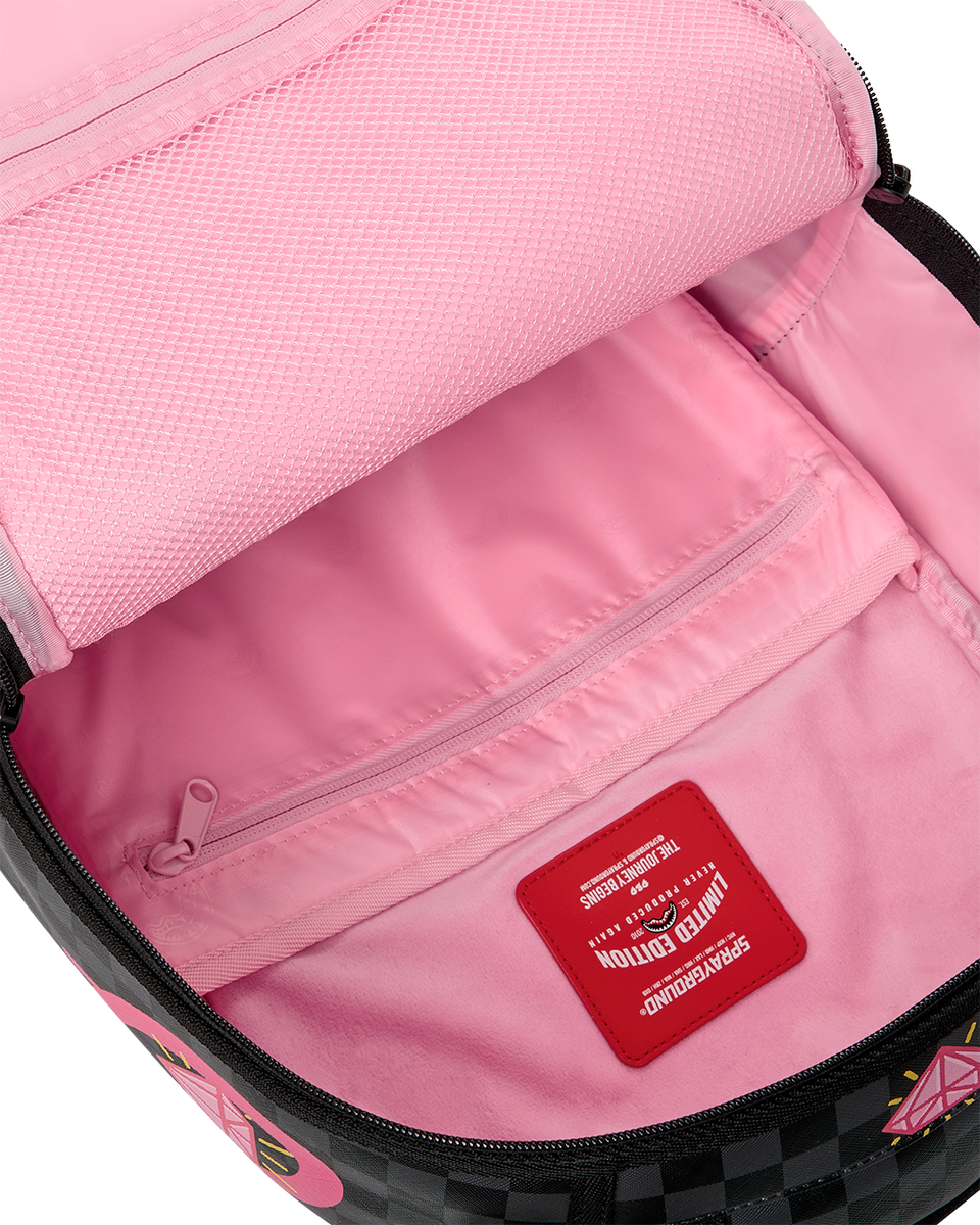 Sprayground Pink Panther Diamond Shark Backpack Unsiex Black