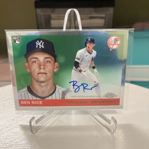 🔥Topps Chrome 2025 Platinum Ben Rice Rookie On Card Auto New York Yankees