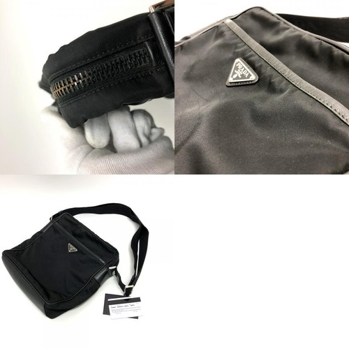 PRADA 2VH002 re nylon triangle logo crossbody bag shoulder bag black women s use - 第 10/10 張圖片
