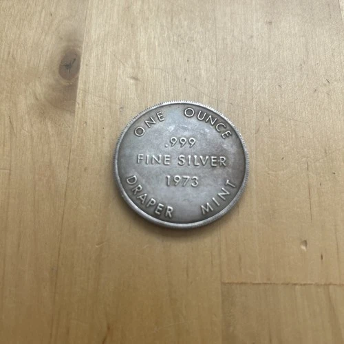 Rare 1973 Swiss of America Draper Mint 1oz 999 FINE Silver round