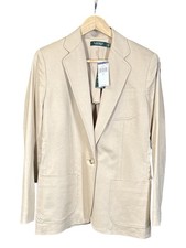 Lauren Ralph Lauren LRL 2 Button Blazer Jacket Stretch Cotton Khaki 4 - NWT 180