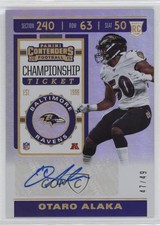2019 Panini Contenders Rookie Championship Ticket 47/49 Otaro Alaka Auto 1dm4