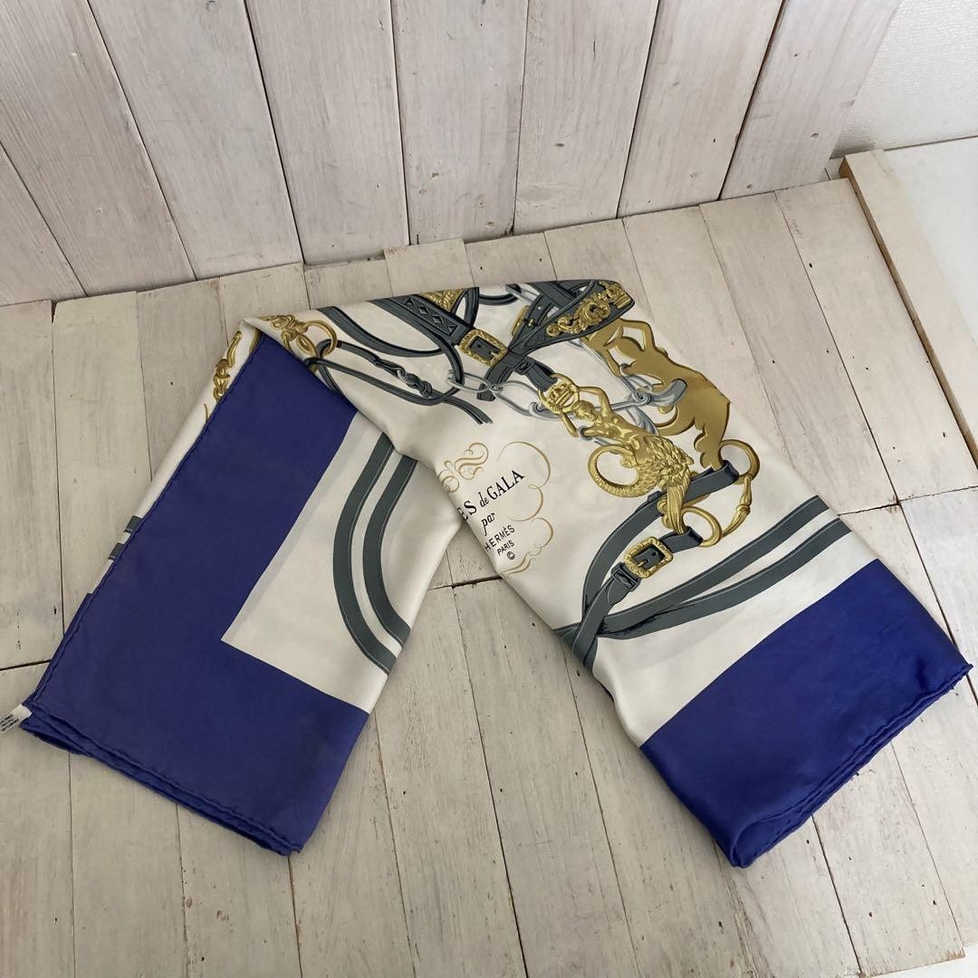 Vintage Hermes Carre Hart Silk Scarf Japanese Motif