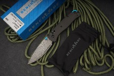 Benchmade 535 Bugout Damascus Folding Knife Carbon Fiber Handle Premium Axis EDC