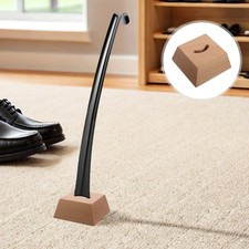 Solid Wood Shoehorn Base Wooden Countertop Stand for Closet Holder