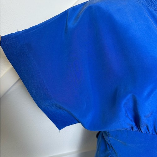 Robe midi vintage Neiman Marcus 100% soie col V manches Dolman cravate taille 8 - Photo 4 sur 15