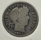 1899 S United States Barber Silver Dime 10 cents coin