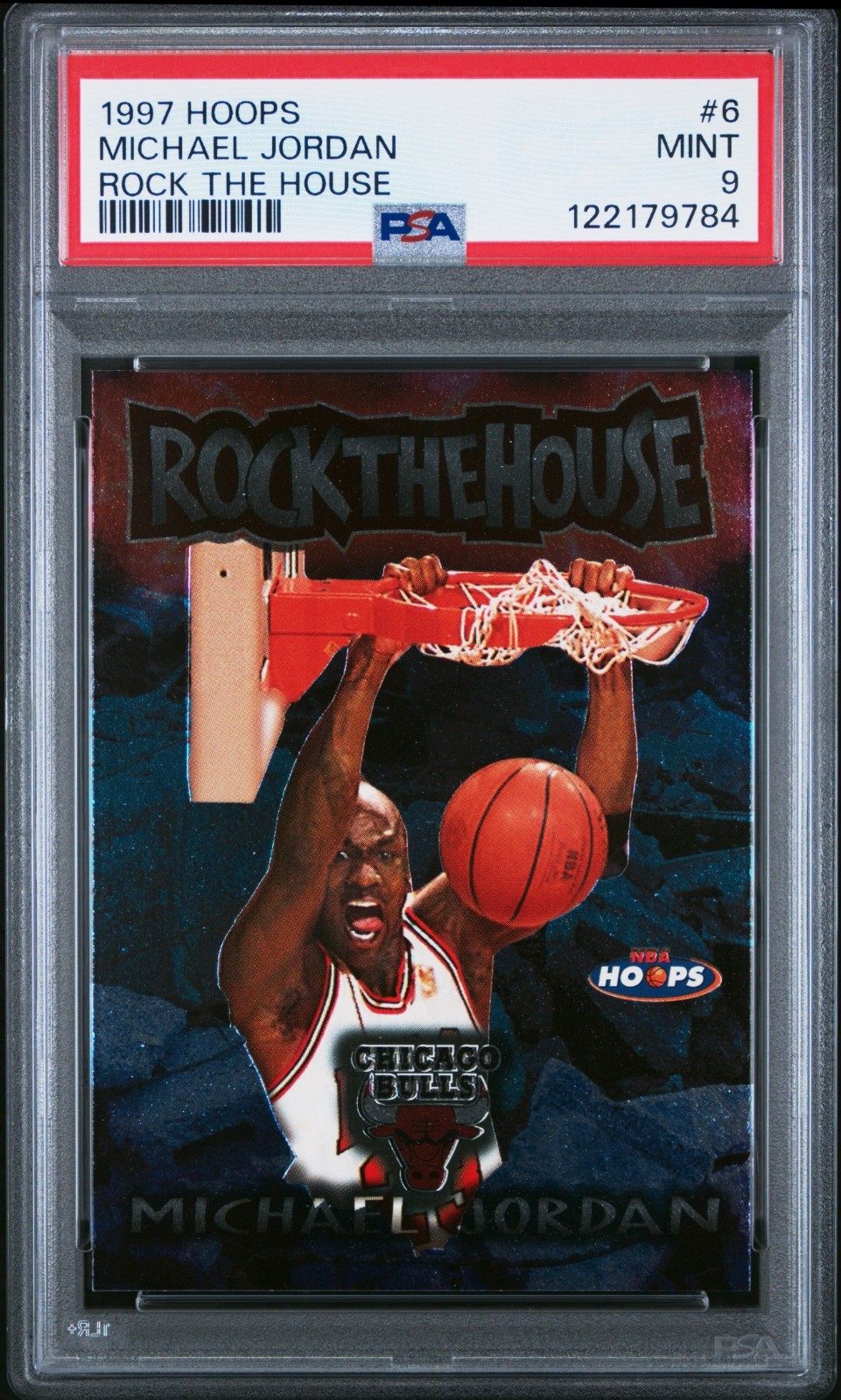 MICHAEL JORDAN 1997 HOOPS ROCK THE HOUSE #6 PSA 9 MINT LOW POP RARE 90s FIRE 🔥