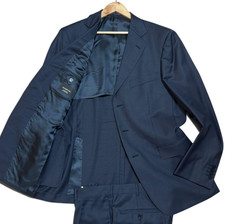 Ermenegildo Zegna Wool Silk Suit Set Navy Traveller Microsphere 50 C Mens