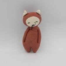 Doudou chat rouge orange tissu bio FABELAB - 28678