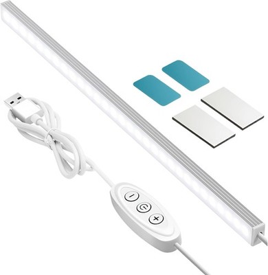 Under Cabinet Lighting, 12 Inch Plug in Light Bar, LED Keyboard Lights, 6000K 