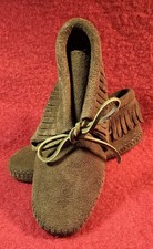 NEW-Children's Minnetonka Brown Moccasins Size 12-Rendezvous-POW-WOW