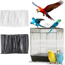 2 Pcs Bird Cage Cover - Seed Catcher Net Black White