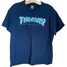 Thrasher Black Skate Tee large graphic tee band tee grunge punk emo goth