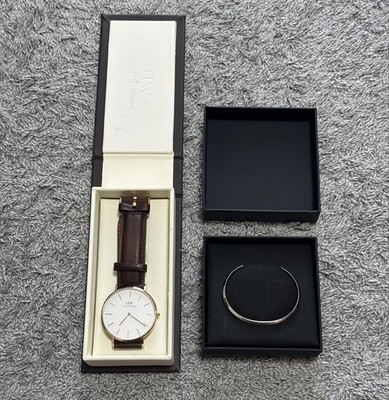 Danielle Wellington B40R8 Analog Quartz Men Dw Watch & Bangle Set Men Wristwatch