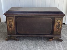 Antique Hand painted Cedar Blanket Chest