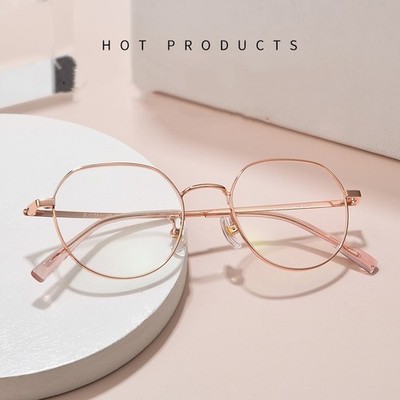 Titanium Polygon Reading Glasses Women Readers Ultralight ins Eyeglass Frames
