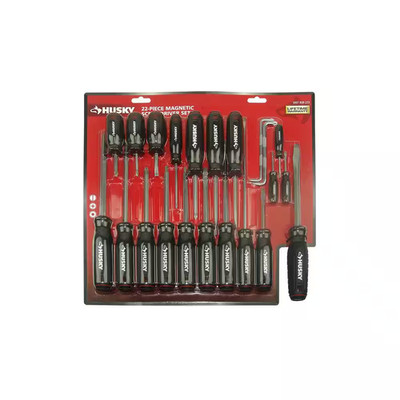 Husky Screwdriver Set 22 Piece Slotted Phillips Torx Offset Hand Tools